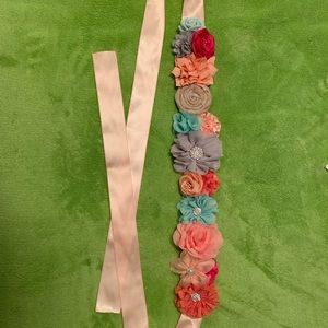Maternity/ Bridal Belt Coral/Mint/Gray